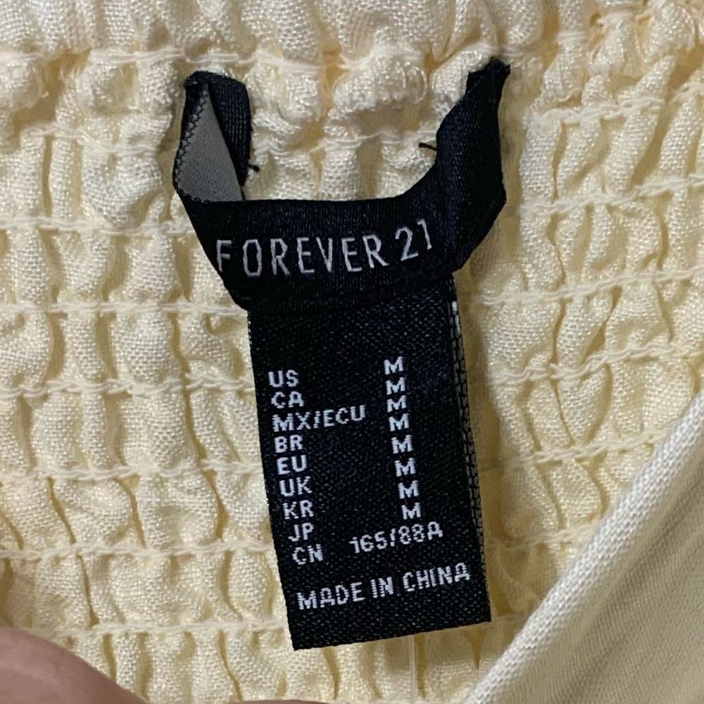 NWT Forever 21 Yellow Button Down Short Sleeved Midi Dress with slit size M - Picture 5 of 16